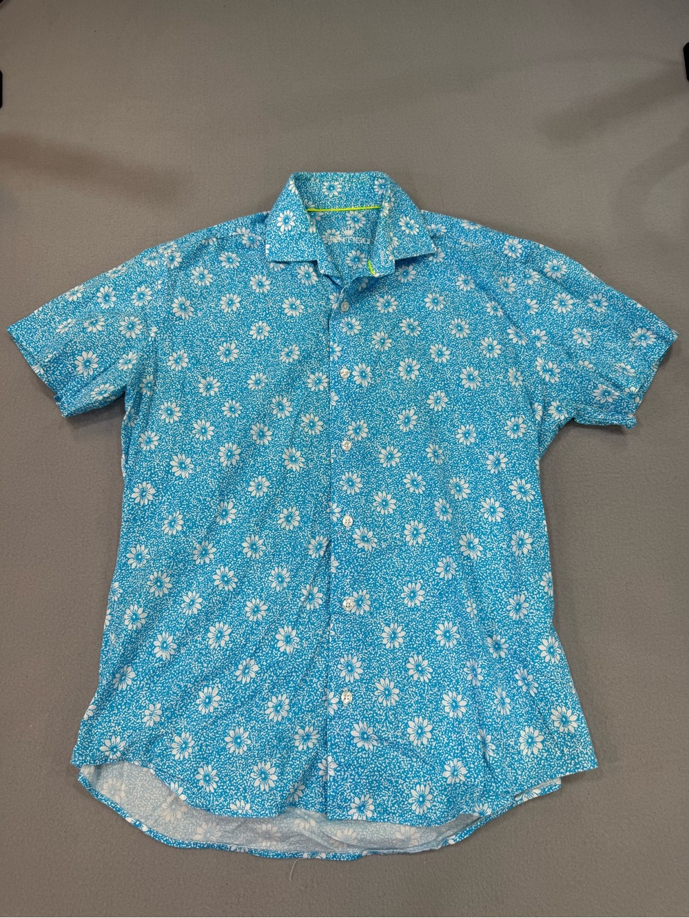 Bertigo Men's Blue Floral Short-Sleeve Button-Down Shirt size S